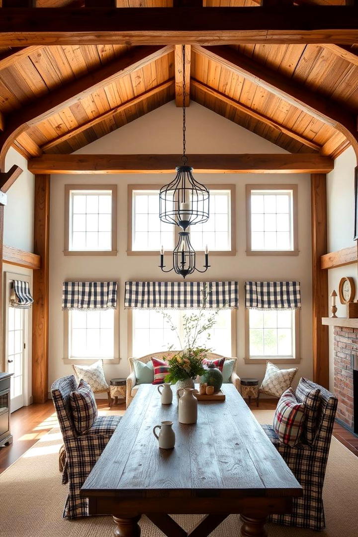 Farmhouse Inspired Elegance - 30 Vaulted Ceiling With Beams