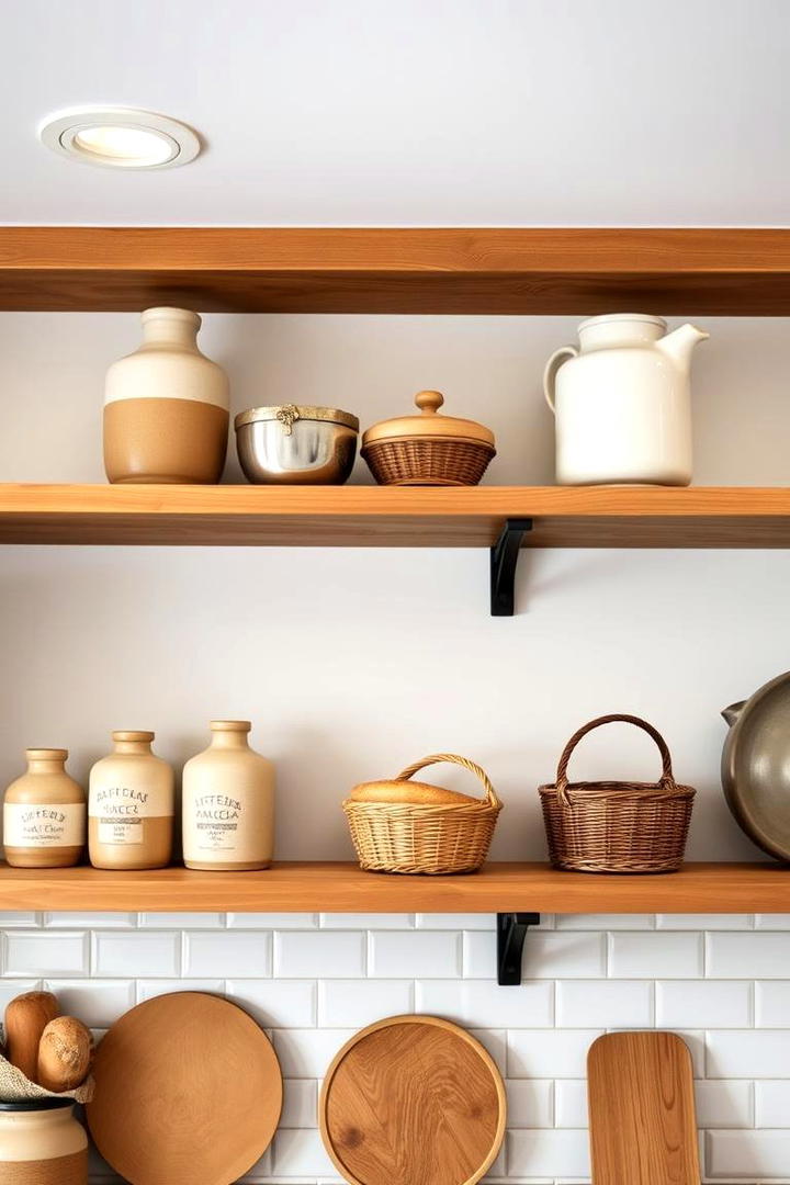 Farmhouse Open Shelving - 30 Boho Farmhouse Decor Ideas