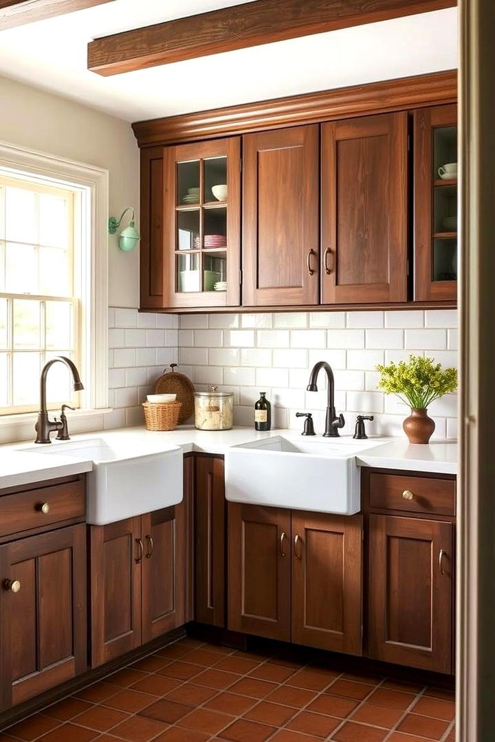 Farmhouse Style - 30 Dark Wood Kitchen Cabinets