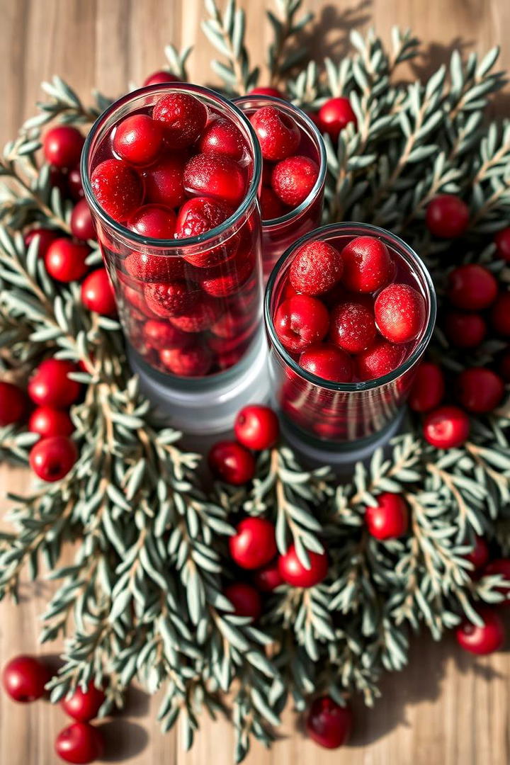 Festive Cranberry and Sage Display - 21 Thanksgiving Centerpiece Ideas