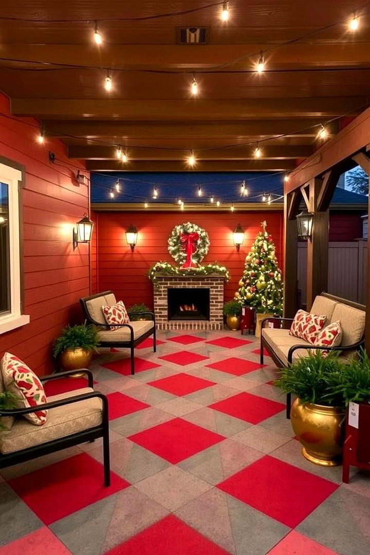 Festive Holiday Themes - 30 Painted Concrete Patio Ideas