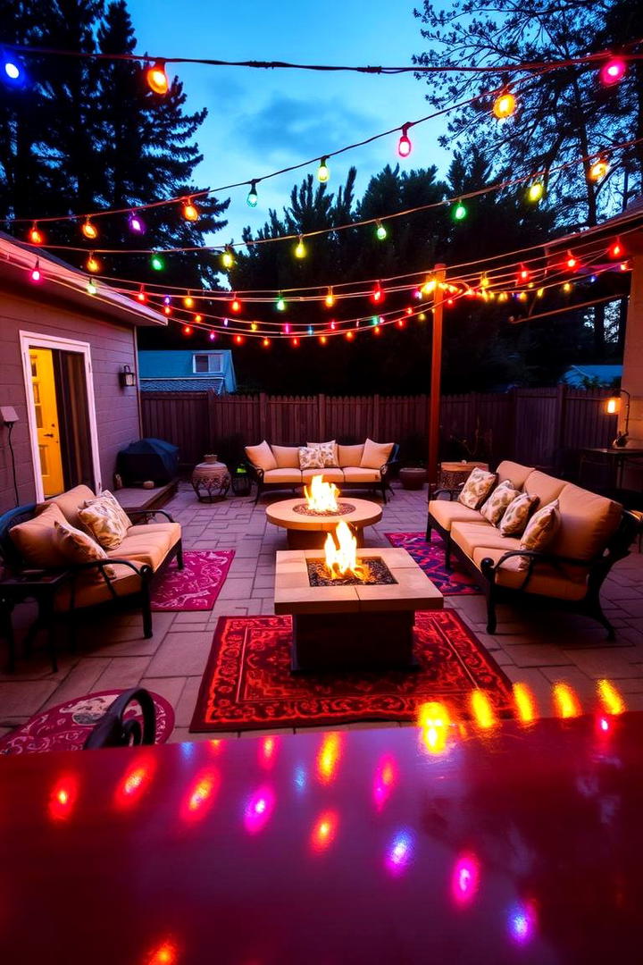 Festive Multi Colored Lights - 21 Patio String Light Ideas