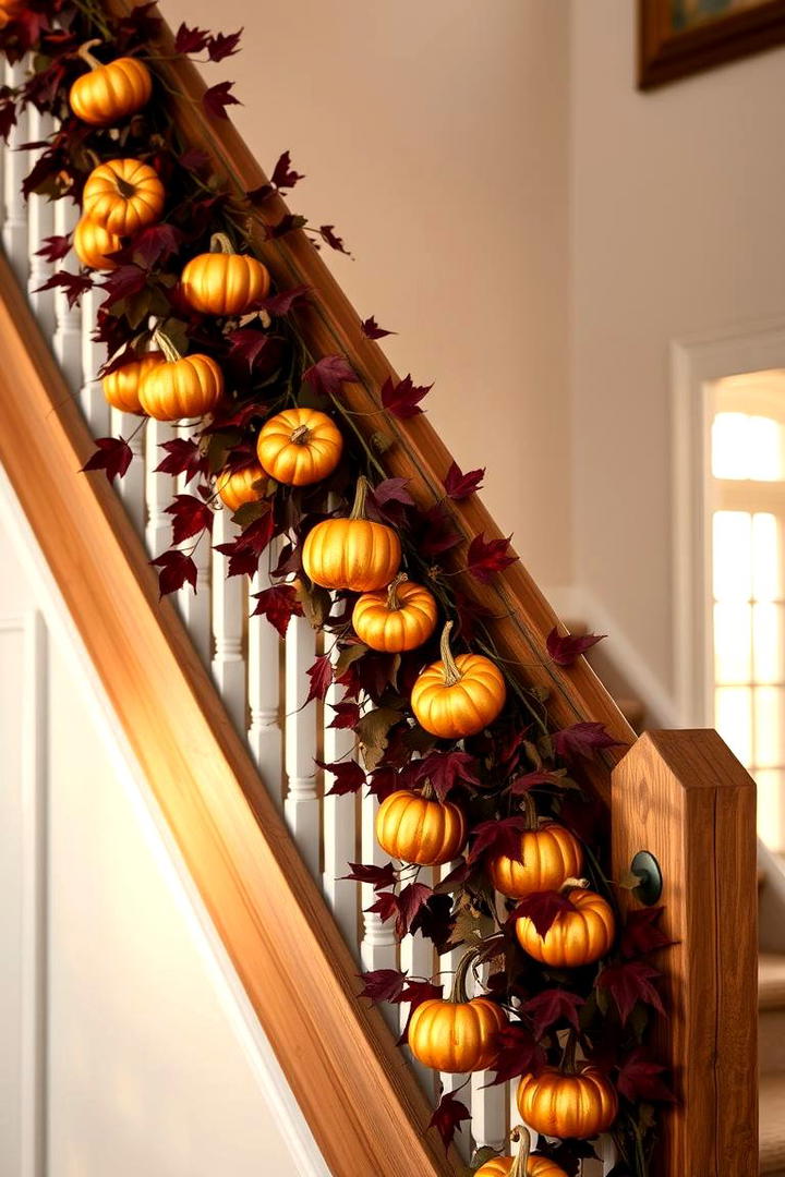 Festive Pumpkin Garland Display - 21 Pumpkin Decor Ideas