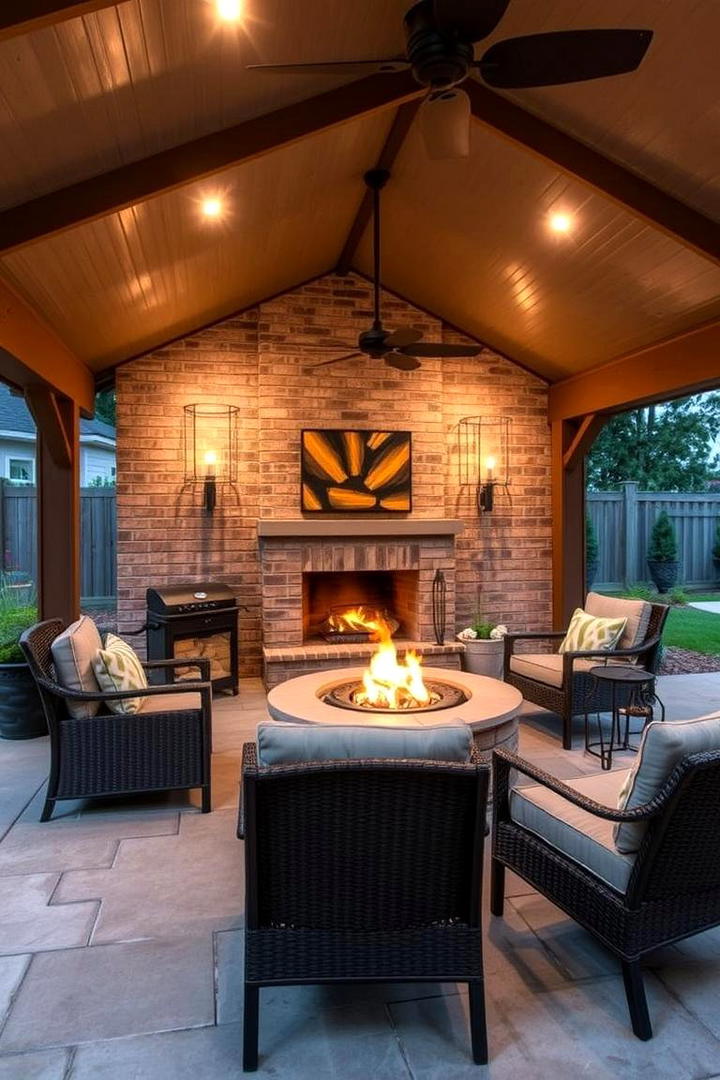 Fire Pit Enclosed Haven - 21 Covered Patio Ideas