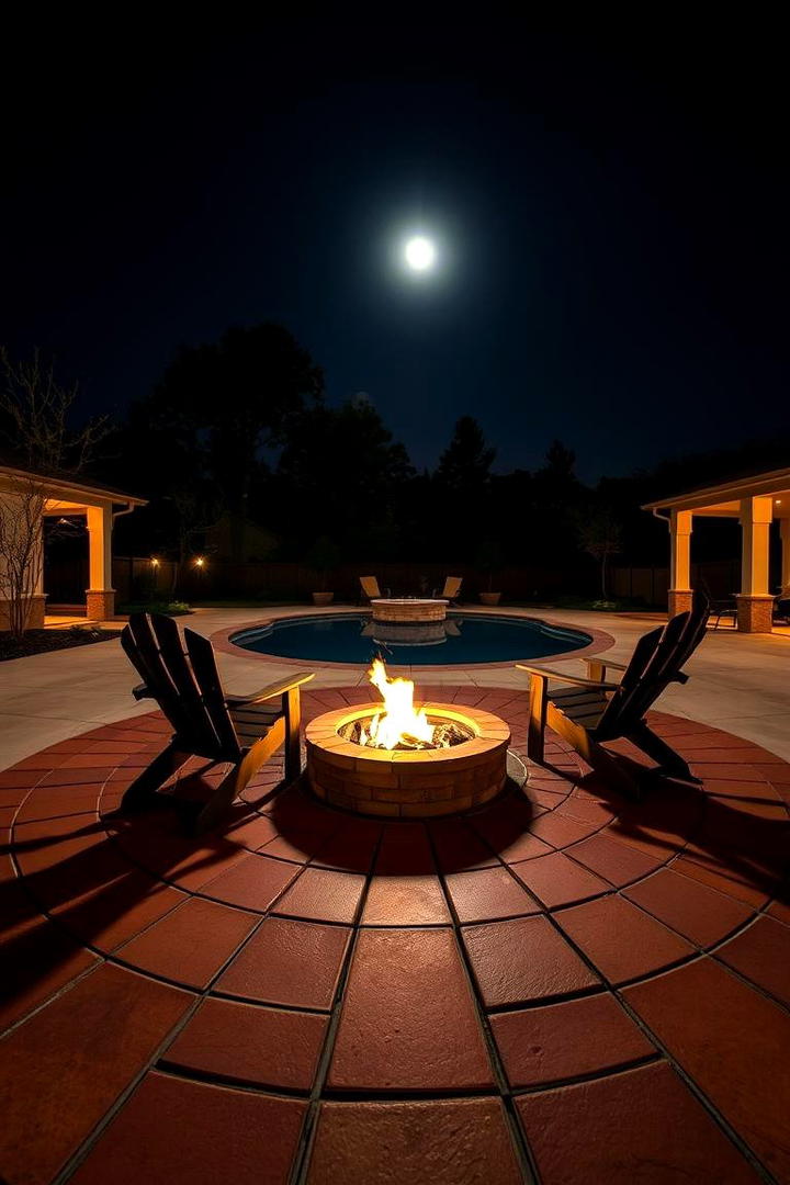 Fire Pit Perimeter - 30 Concrete Pavers Around Pool Ideas