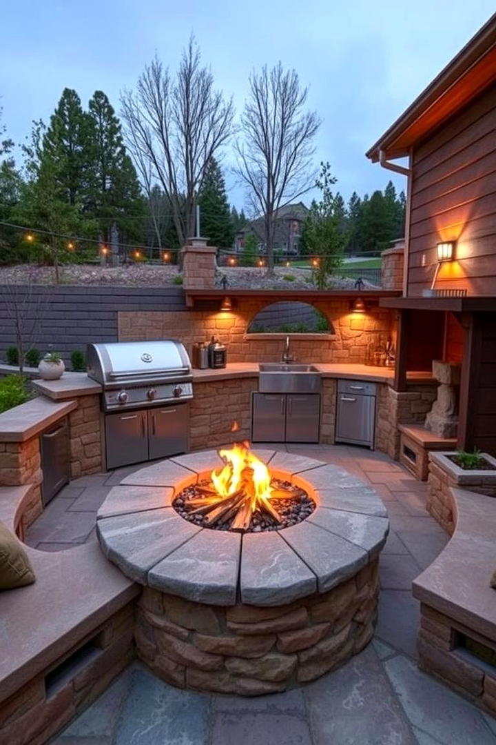 Fire Pit and Grill Combo Area - 21 bbq area ideas