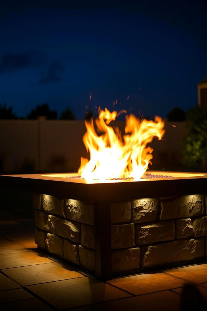 Fire Pit with Integrated Lighting - 30 Rustic Fire Pit Ideas