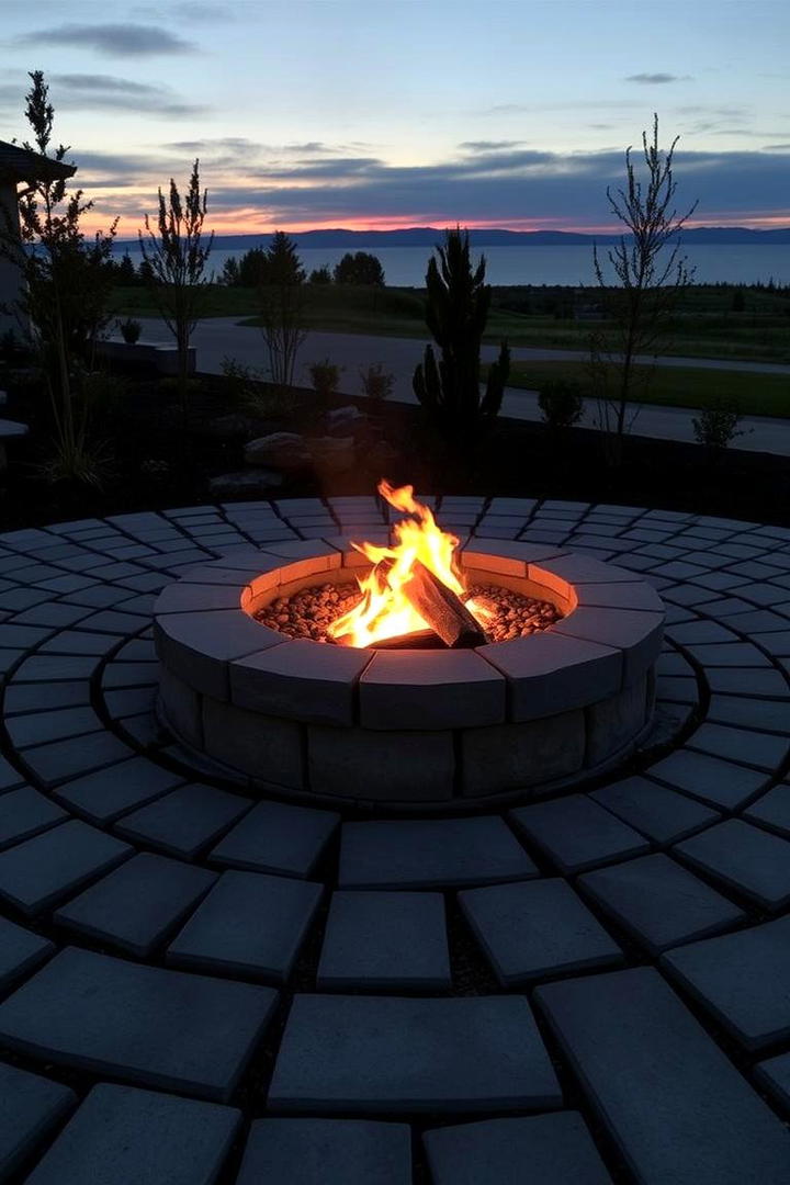 Fire Pit with Natural Pavers - 30 Rustic Fire Pit Ideas