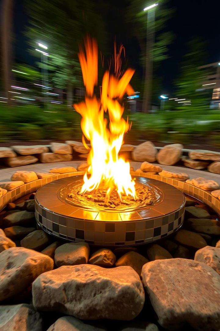 Fire and Water Feature Square Pit - 30 Square Fire Pit Ideas