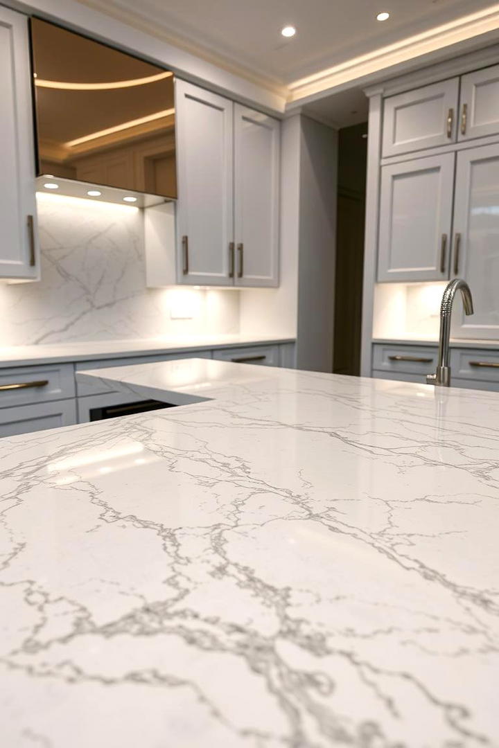 Flawless Finish Quartz Countertop - 30 Quartz Kitchen Countertops