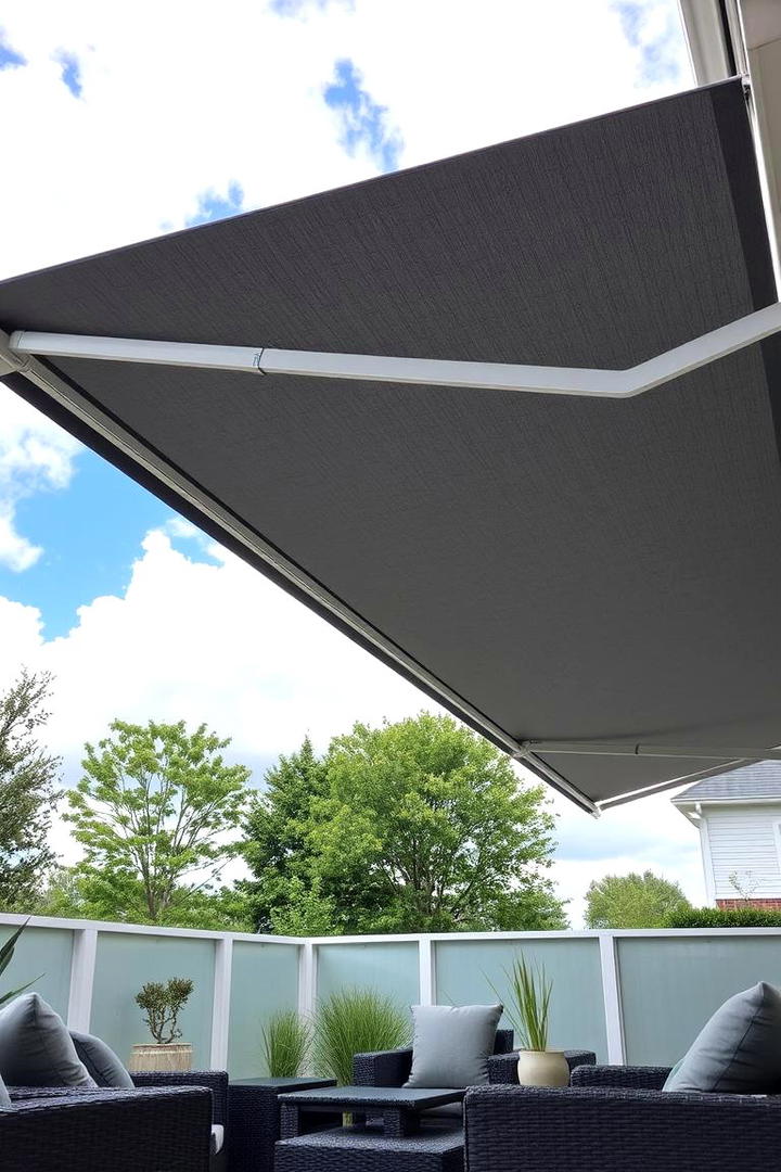 Flexible Retractable Awning - 30 Deck Roof Ideas