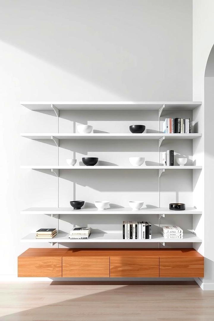 Floating Bookshelf Elegance - 30 Bookshelf Decor Ideas