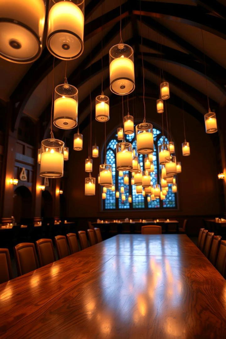 Floating Candle Installation - 30 Harry Potter Decor Ideas