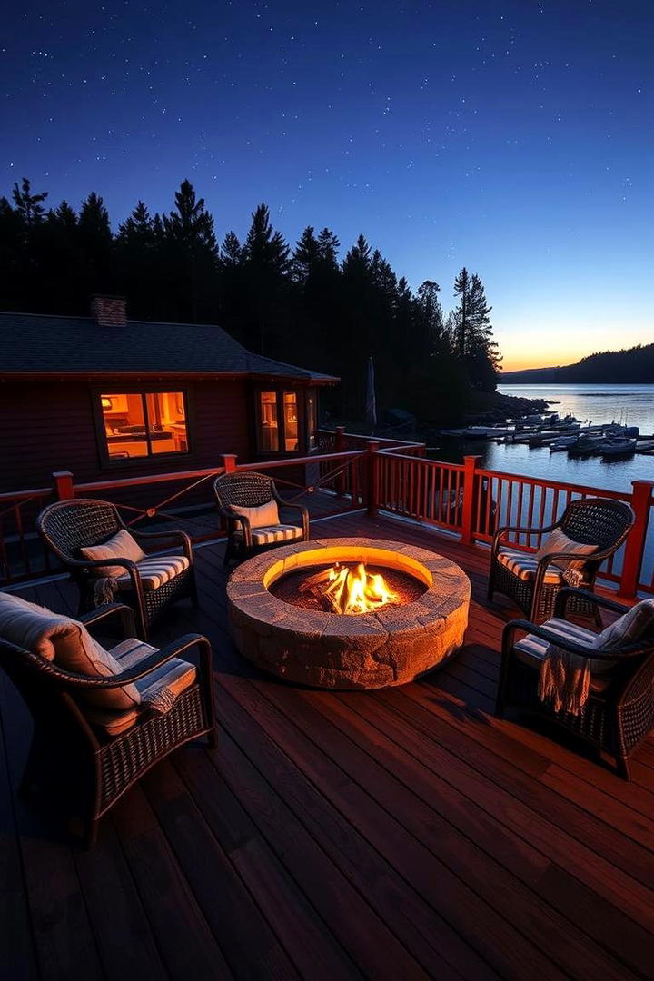 Floating Deck with Fire Pit - 30 Floating Deck Ideas