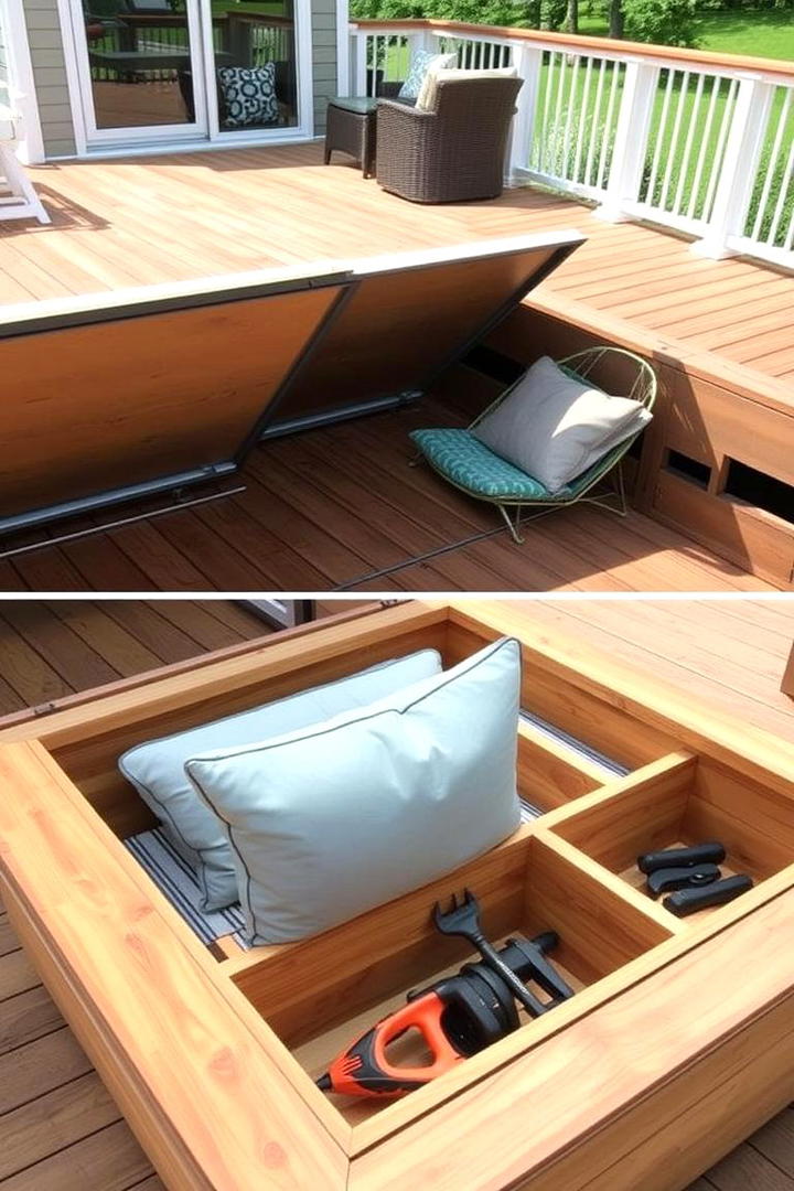 Floating Deck with Hidden Storage - 30 Floating Deck Ideas