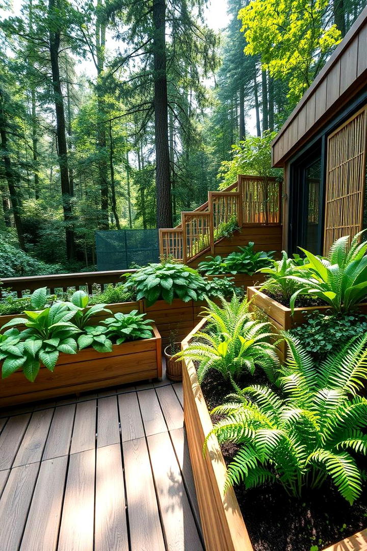 Floating Deck with Integrated Planters - 30 Floating Deck Ideas