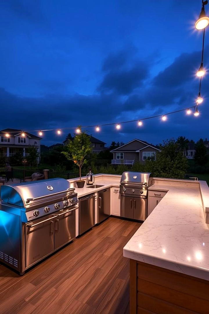 Floating Deck with Outdoor Kitchen - 30 Floating Deck Ideas