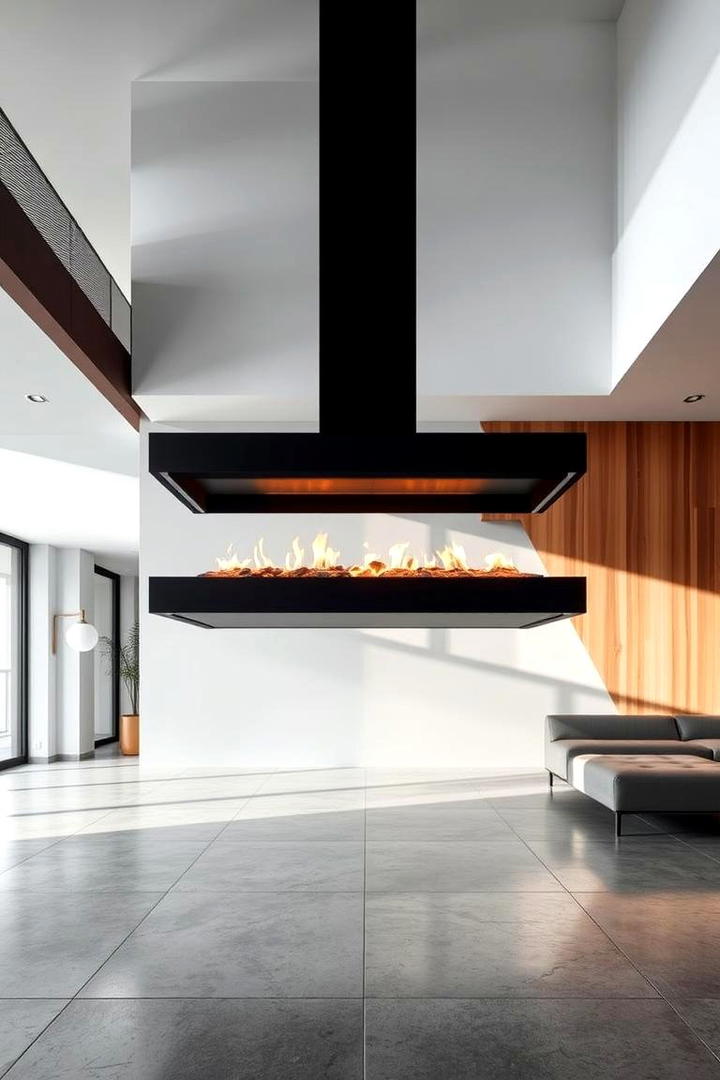 Floating Fireplace - 21 Modern Fireplace Ideas