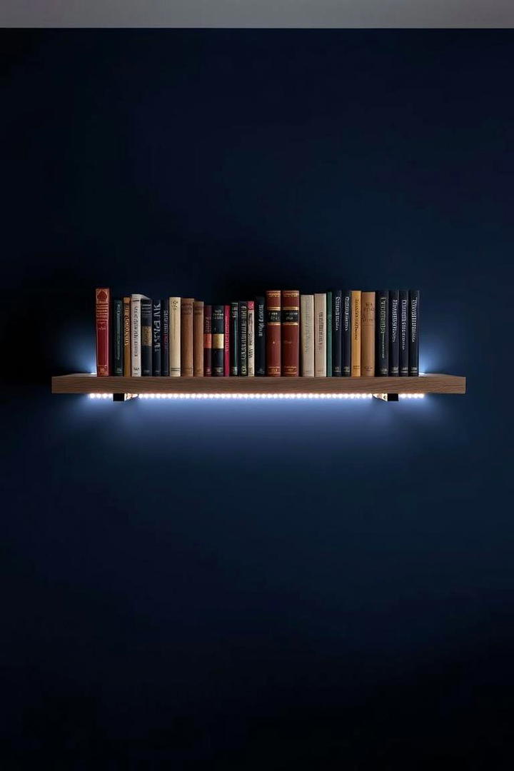 Floating Illumination Feature - 30 Bookshelf Decor Ideas