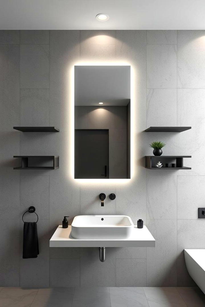 Floating Illusion Mirror - 21 Bathroom Mirror Ideas