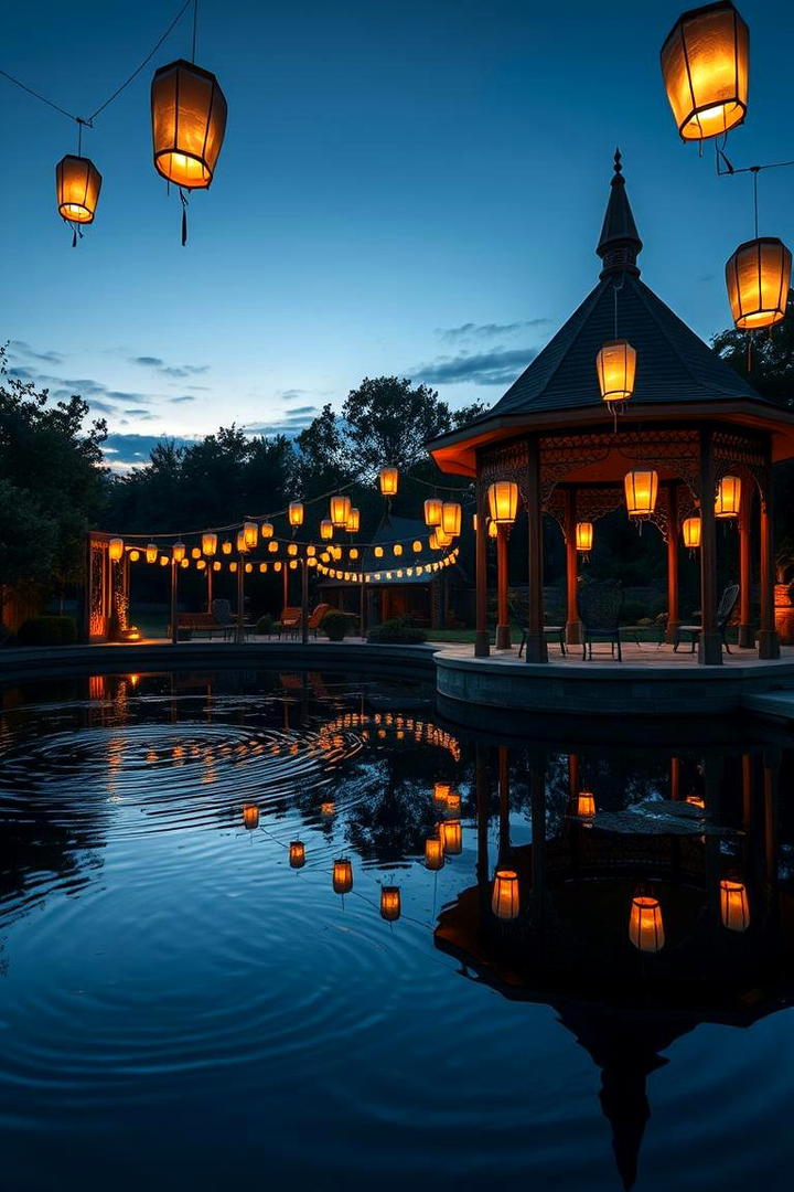 Floating Lanterns - 30 Gazebo Lighting Ideas