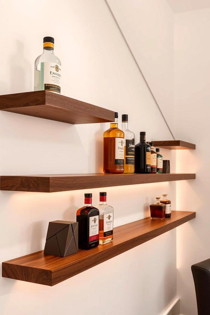 Floating Shelves Display - 30 Basement Furniture Ideas