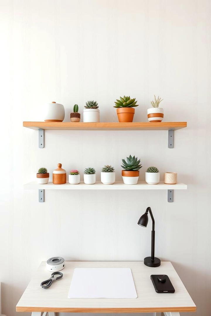 Floating Shelves Display - 30 Small Craft Room Ideas