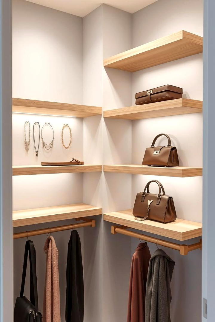 Floating Shelves for Accessories - 30 Closet Shelving Ideas