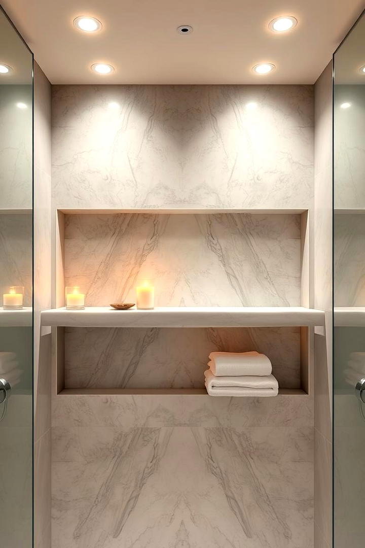 Floating Shelves for Modern Elegance - 30 Shower Storage Ideas