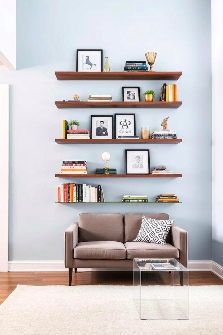 Floating Shelves - 21 Small Living Room Ideas