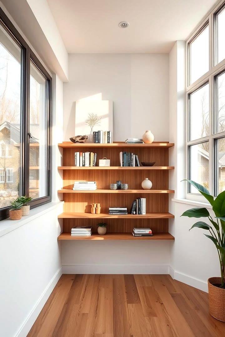 Floating Wood Shelf Design - 21 Corner Shelf Ideas