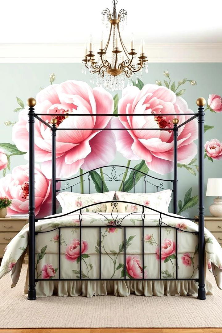 Floral Accent Canvas - 21 Bedroom Wall Decor Ideas