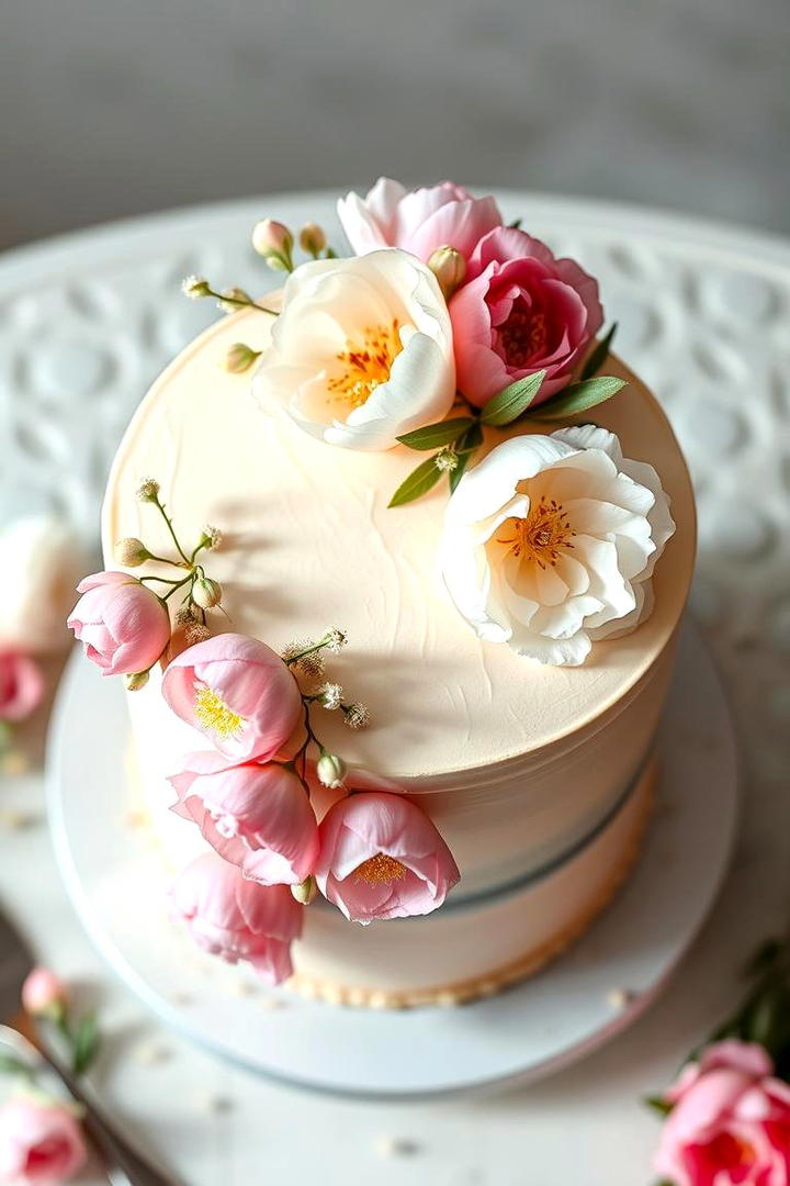 Floral Whisper Semi Naked Cake - 21 Naked and Semi-naked Wedding Cake Ideas