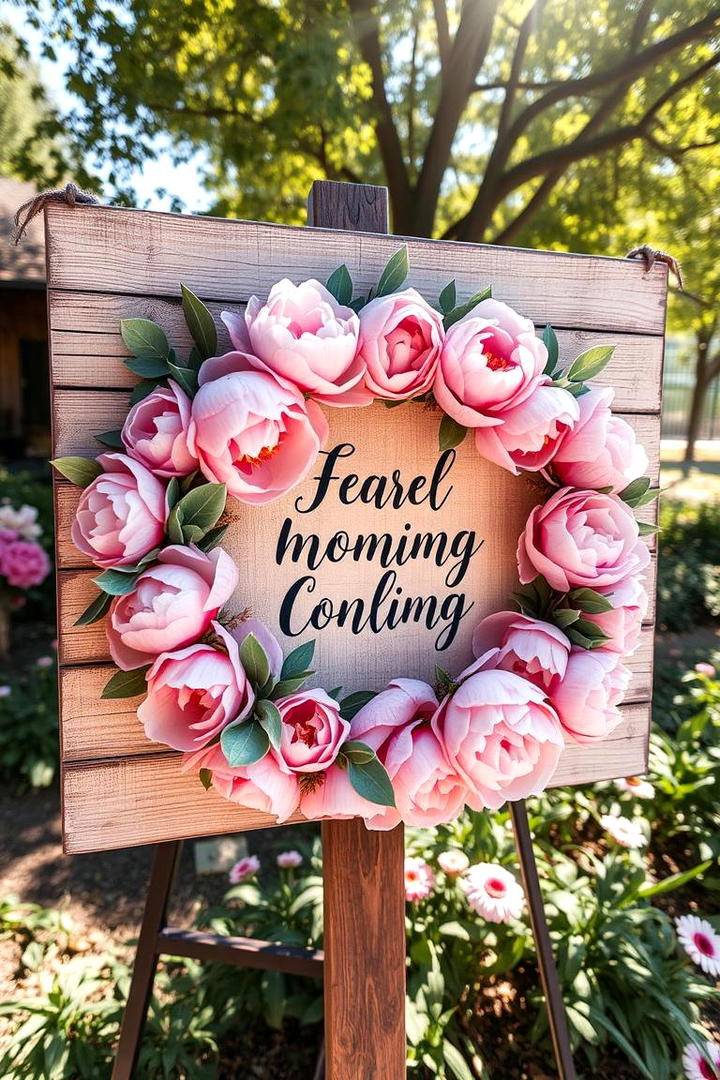 Floral Wreath Welcome Sign - 21 Wedding Welcome Sign Ideas