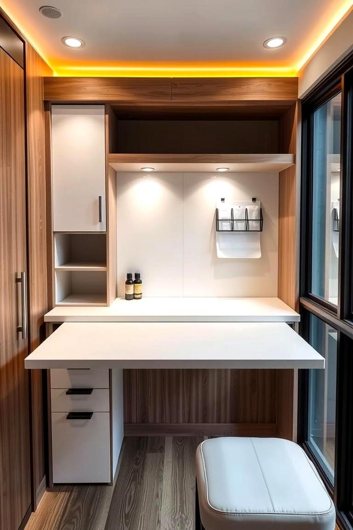 Fold Out Wall Desks - 30 Tiny House Storage Ideas