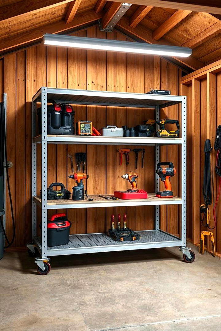 Foldable Mobile Shelves - 30 Shed Shelving Ideas