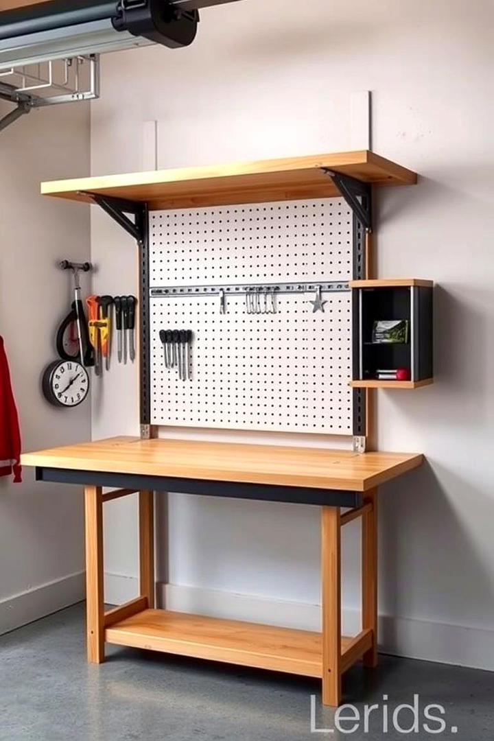 Foldable Workbench for Compact Spaces - 30 Garage Workbench Ideas