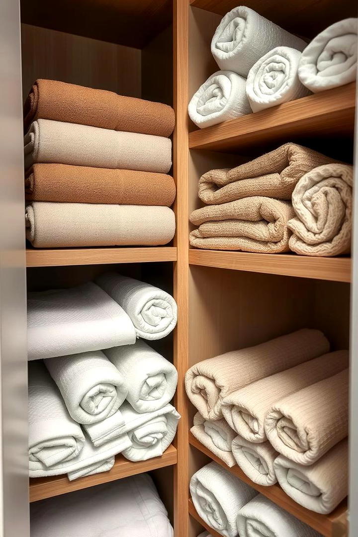 Folded Finesse for Towels - 30 Linen Closet Organization Ideas