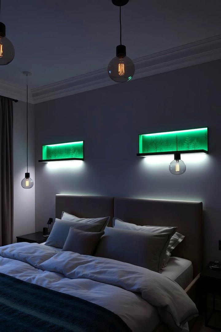 Forest Green Mood Lighting - 30 Forest Green Bedroom Ideas