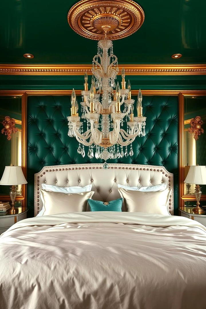 Forest Green and Gold Glamour - 30 Forest Green Bedroom Ideas