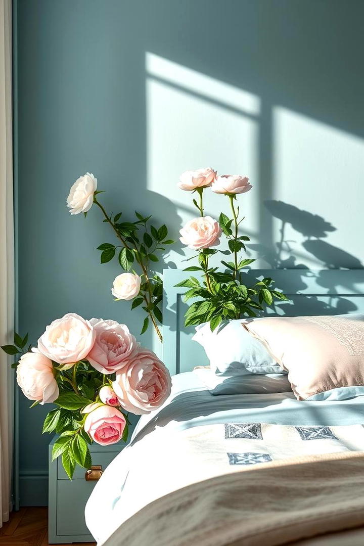 Fresh Floral Arrangements - 30 Duck Egg Blue Bedroom Ideas