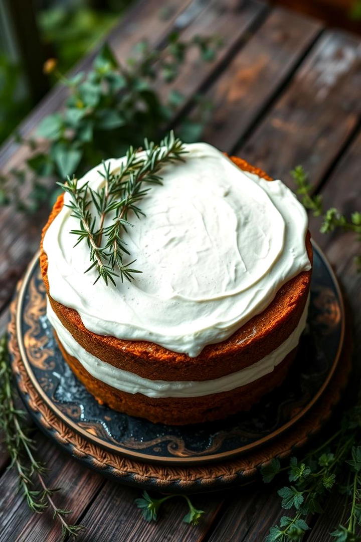 Fresh Garden Herb Cake - 21 Naked and Semi-naked Wedding Cake Ideas