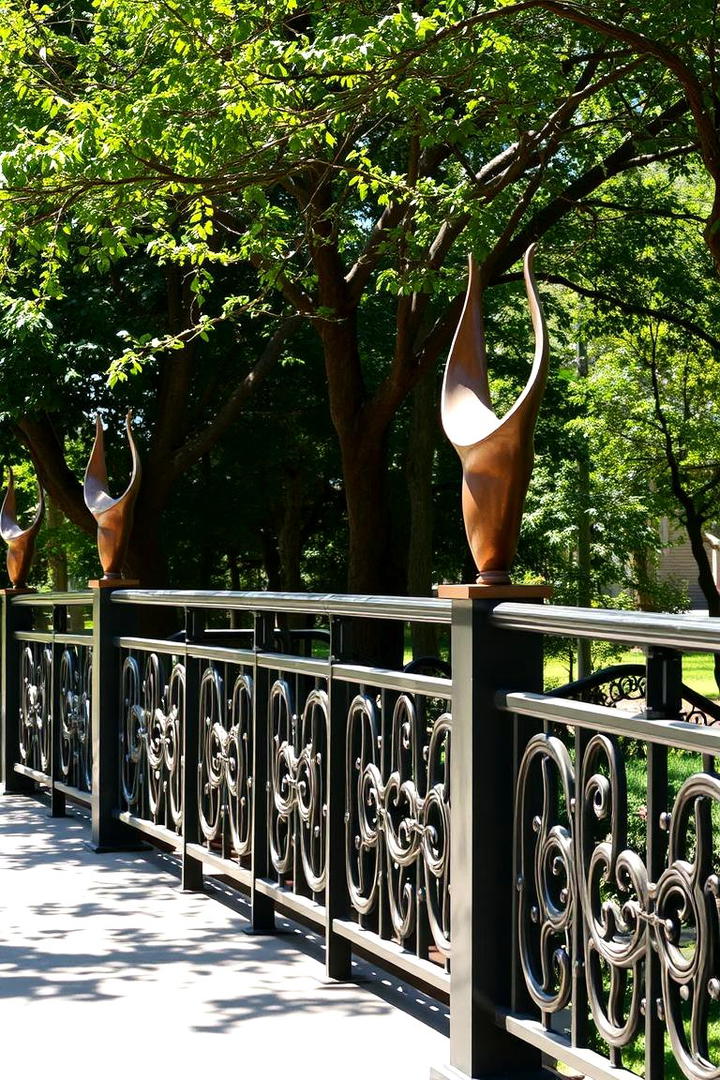 Functional Artistic Blends - 30 Metal Deck Railing Ideas