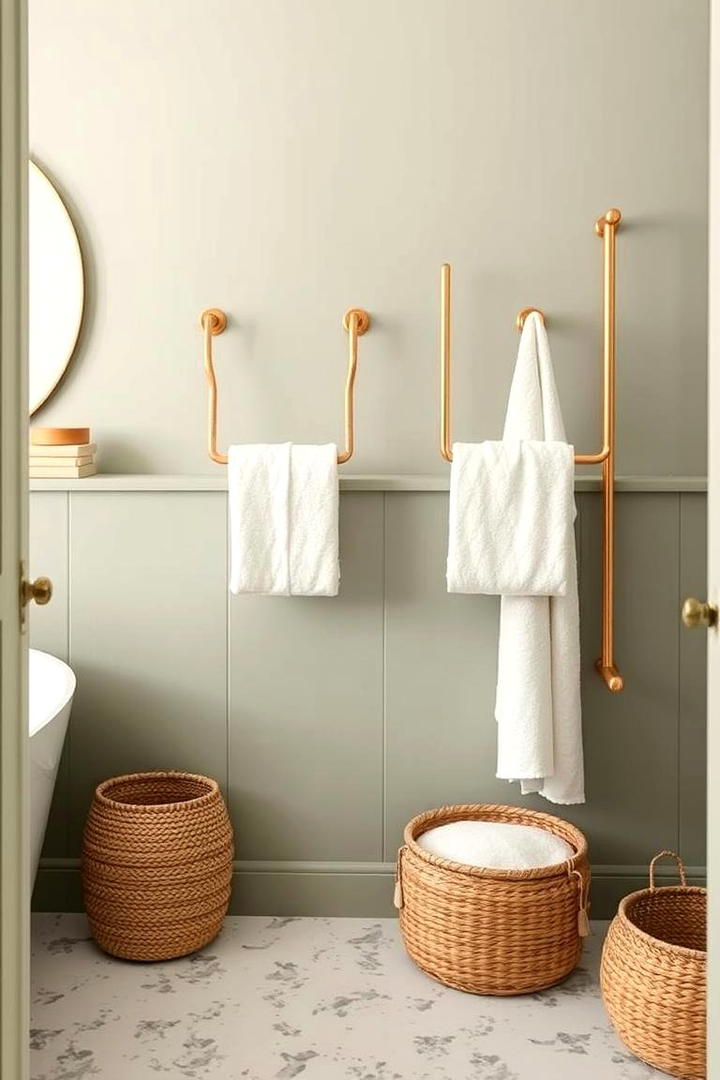 Functional Gold Towel Racks - 30 Gold Bathroom Ideas