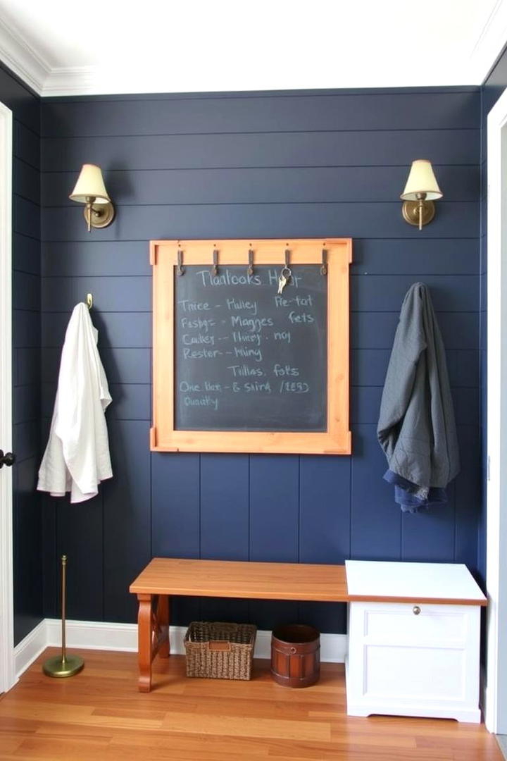 Functional MagneticChalkboard Wall - 21 Mud Room Ideas