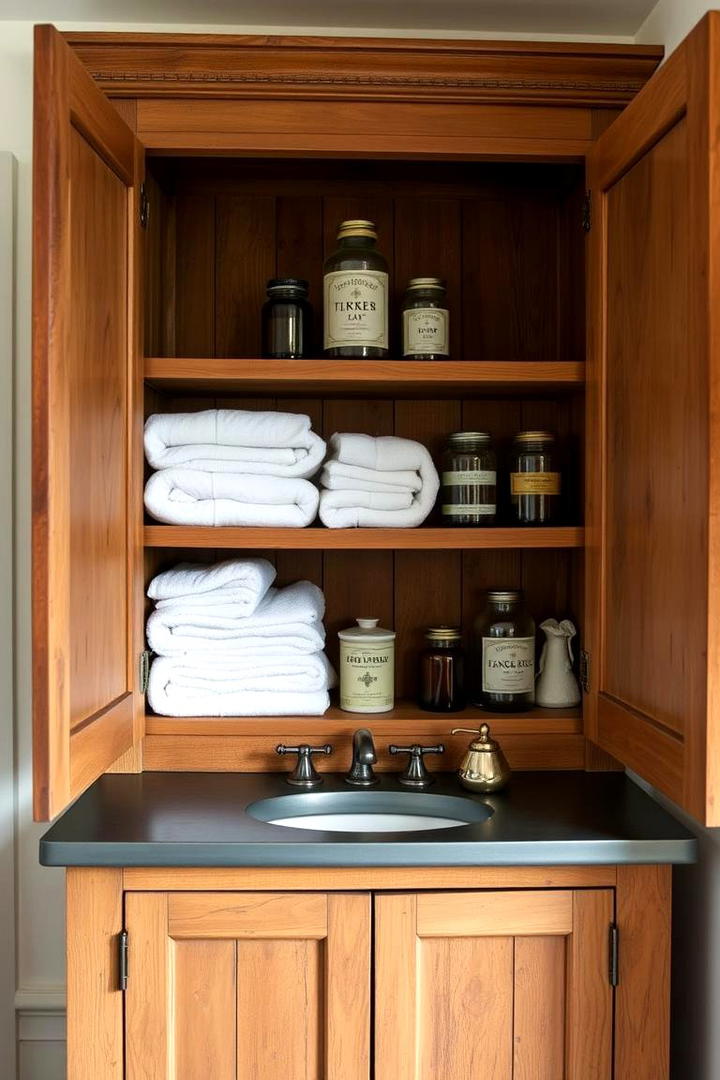 Functional Rustic Storage - 30 Cottage Bathroom Ideas