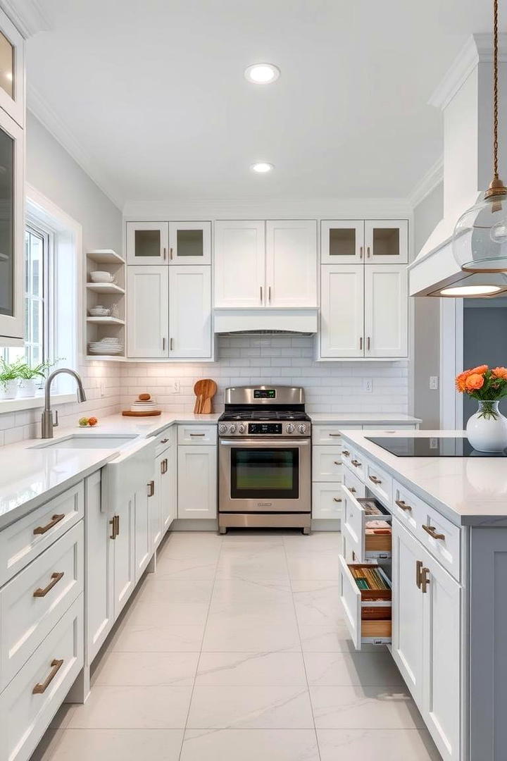 Functional White Kitchen for Family Living - 21 Kitchen With White Appliances Ideas