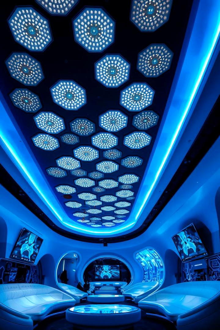 Futuristic Black Illumination - 30 black ceiling ideas