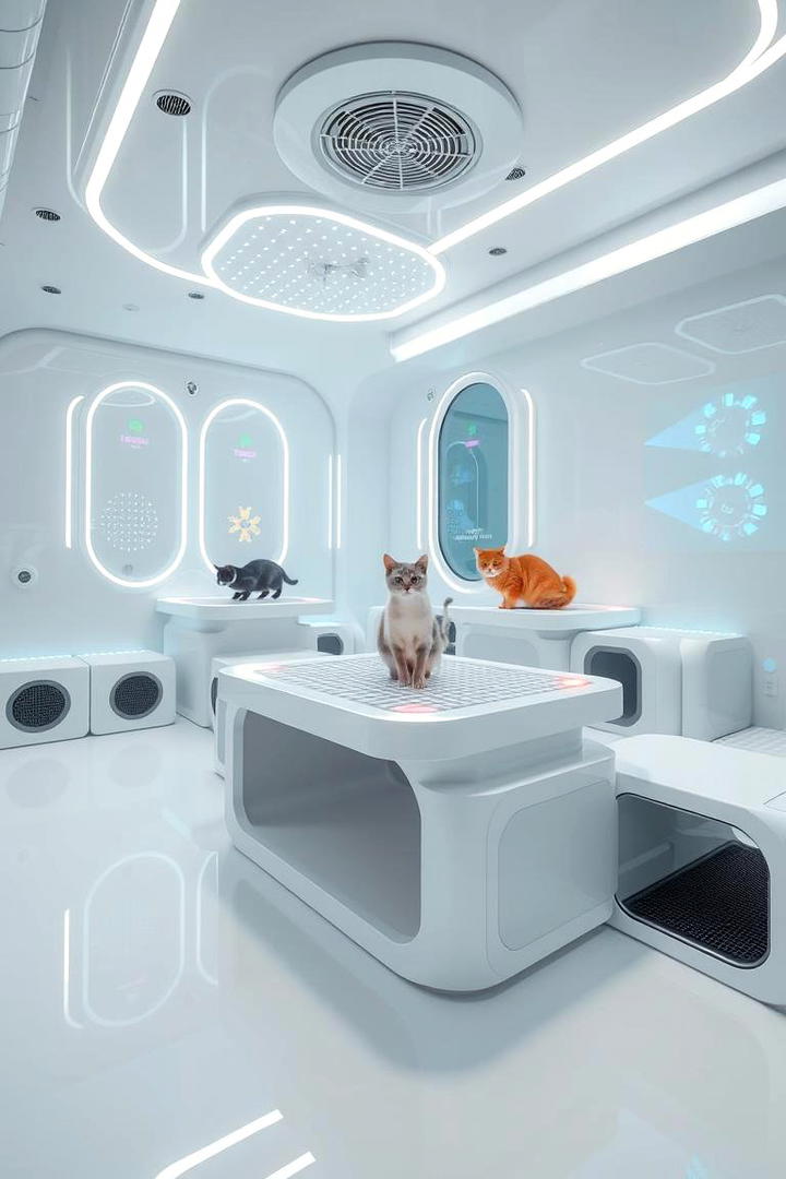 Futuristic Cat Space - 30 Cat Room Ideas