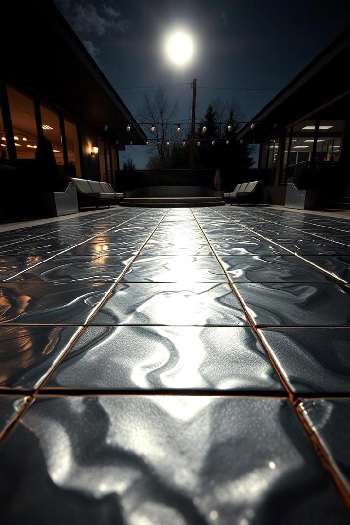 Futuristic Metallic Finishes - 30 Painted Concrete Patio Ideas